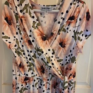 Shelby & Palmer Peach Floral Polka Dot Dress